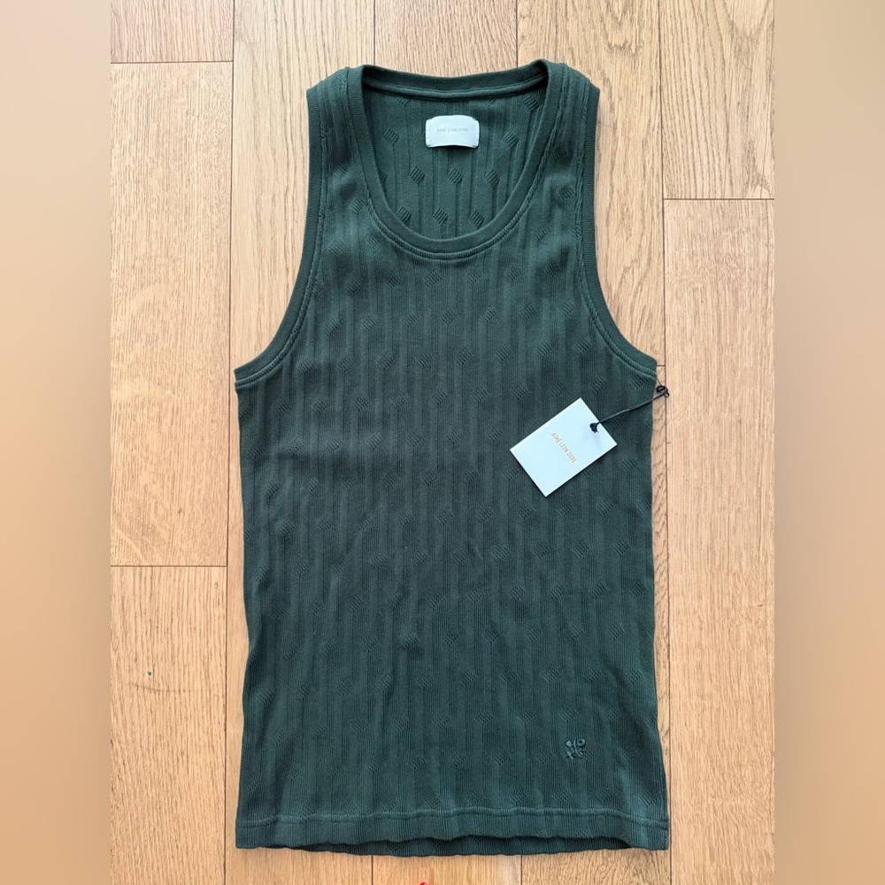 Aime Leon Dore Pointelle Tank Top- Kombu Greeen - NEW WITH TAGS